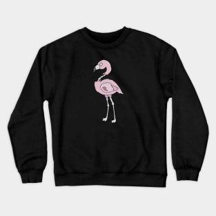 Zombie Pink Flamingo Cartoon // Funny Halloween Zombie Crewneck Sweatshirt